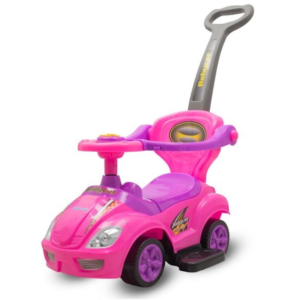 Bébitaxi tolókarral 3az1-ben Baby Mix Mega Car rózsaszín