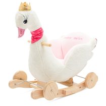   Hintajáték kerekekkel és dallammal, Baby Mix Hattyú, fehér