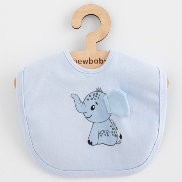 Gyermek pamut előke New Baby Happy Elephant blue