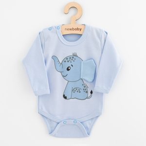 Baba hosszú ujjú body New Baby Happy Elephant blue