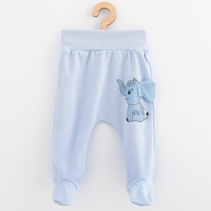 Baba pamut lábfejes nadrág New Baby Happy Elephant blue