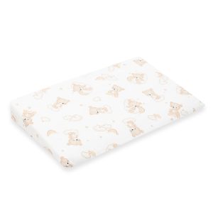 Baba párna huzat- ék alakú New Baby BASIC fehér 59x37cm bear beige