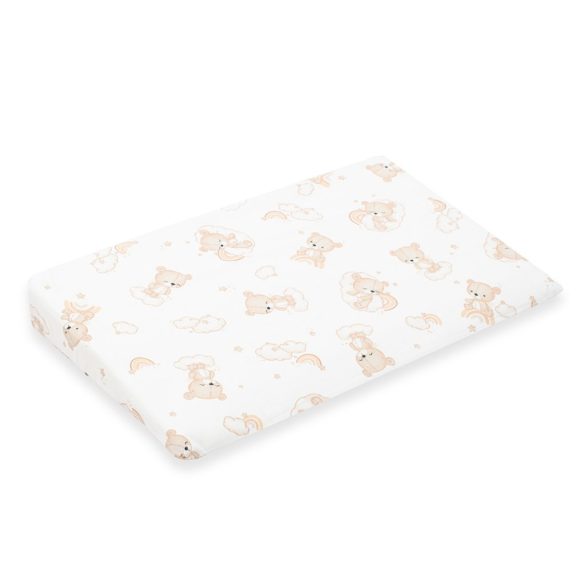 Baba párna huzat- ék alakú New Baby BASIC fehér 59x37cm bear beige