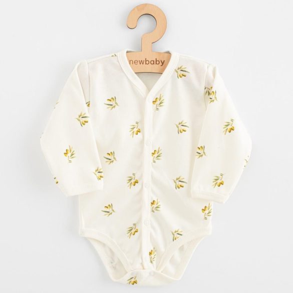 Baba Biopamut hosszú ujjú patentos body New Baby Olives